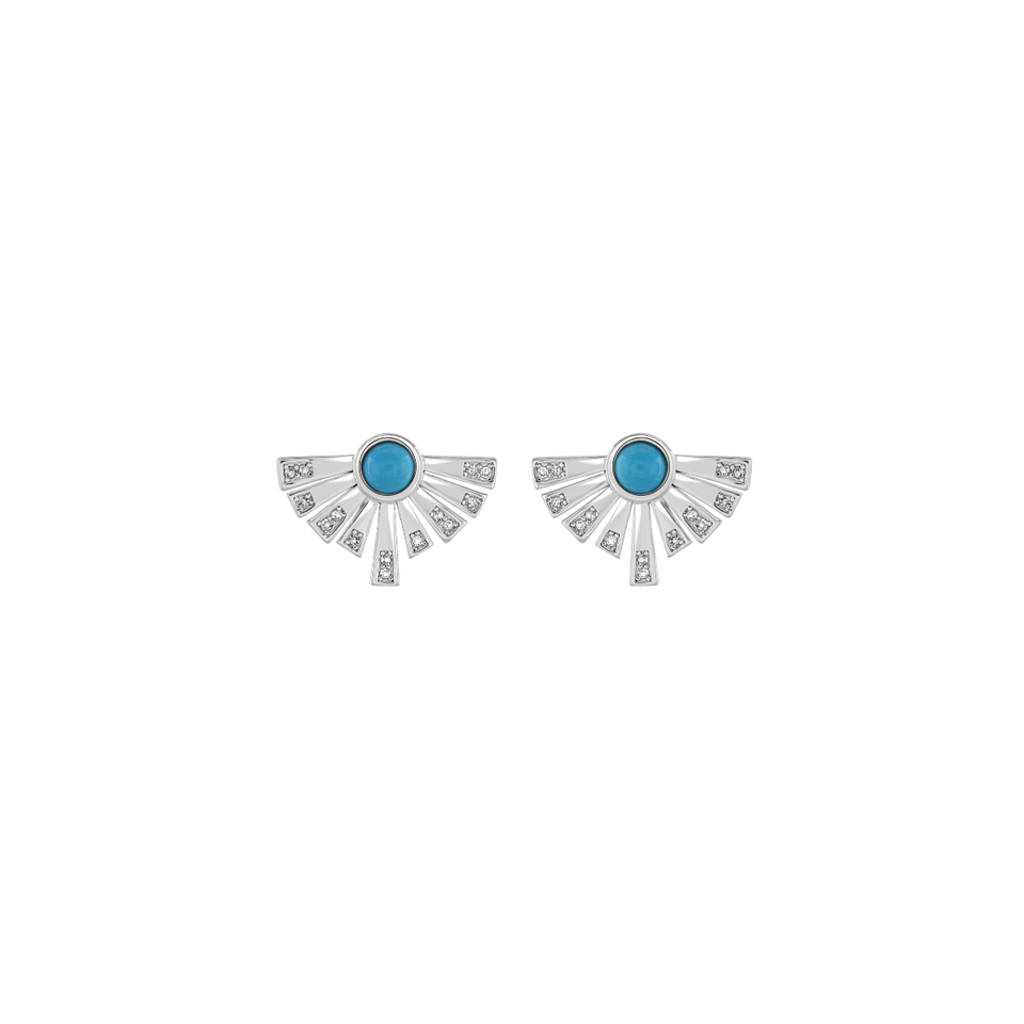 Lucy Quartermaine Egyptian Turquoise Studs In Sterling Silver