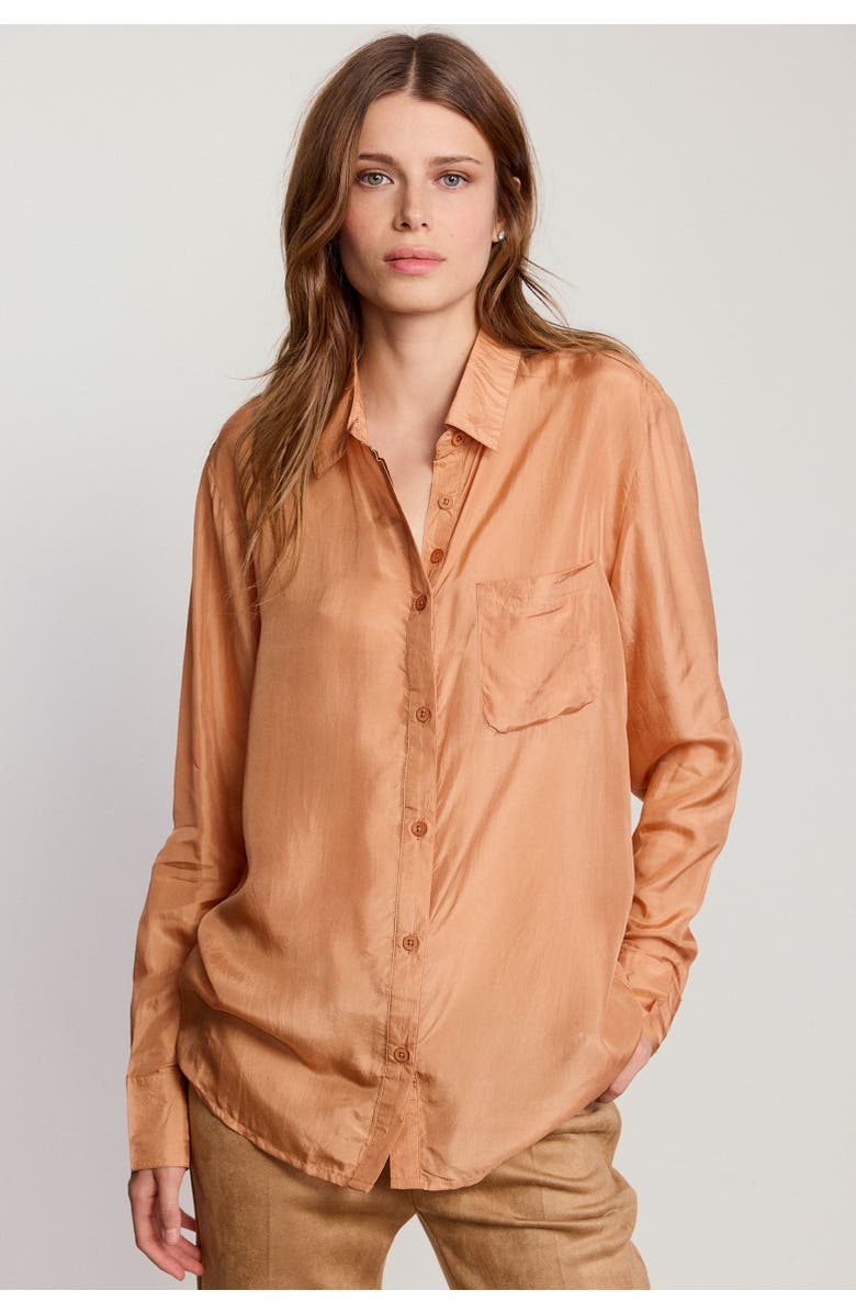 The Shirt by Rochelle Behrens The Silk Shirt, Alternate, color, Camel