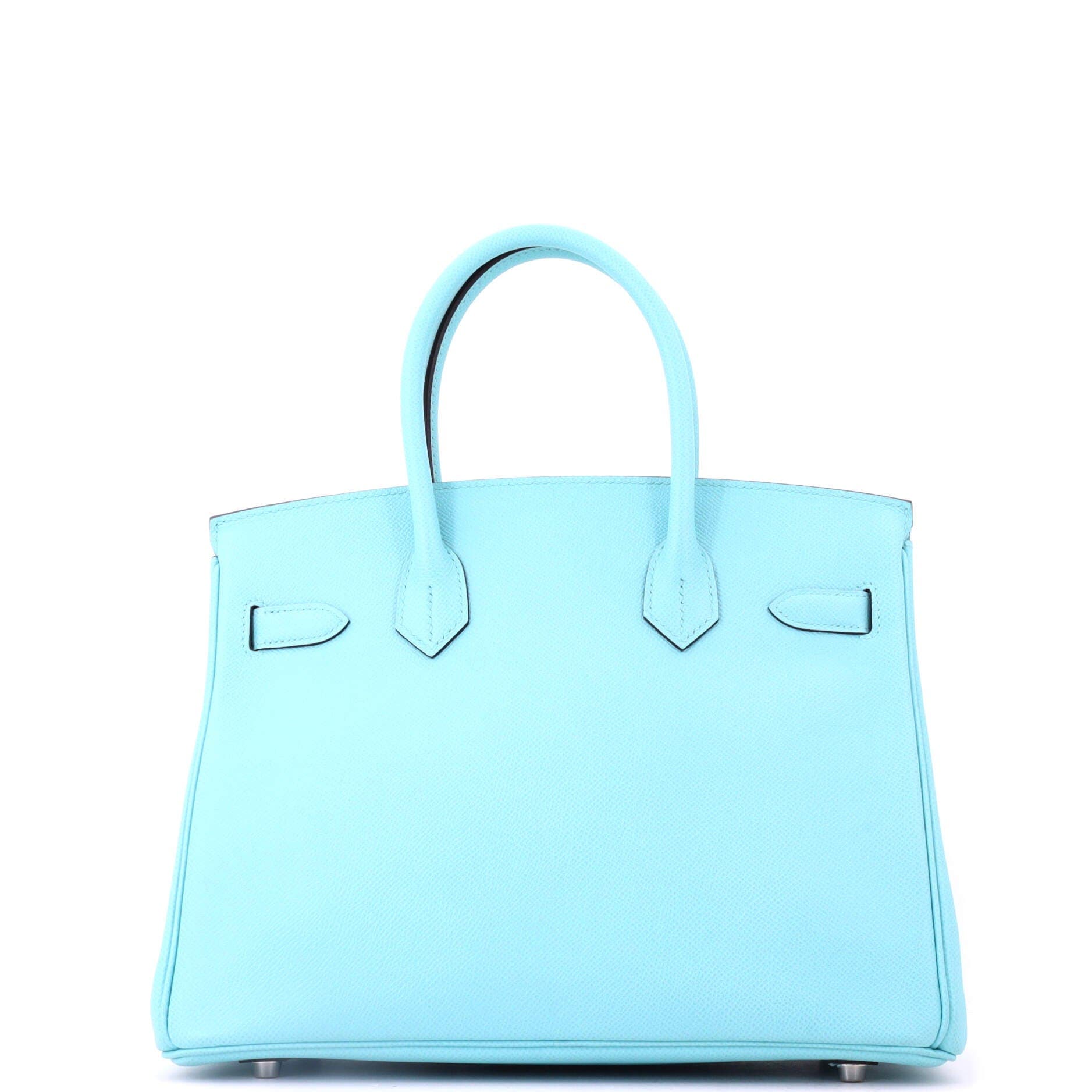 Birkin Handbag Blue Epsom with Palladium Hardware 30, Alternate, color, Blue
