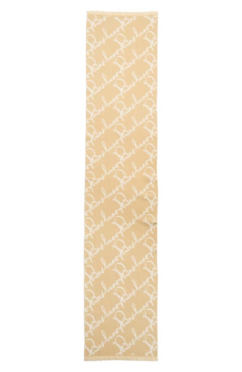 Ribbon Text Wool Scarf