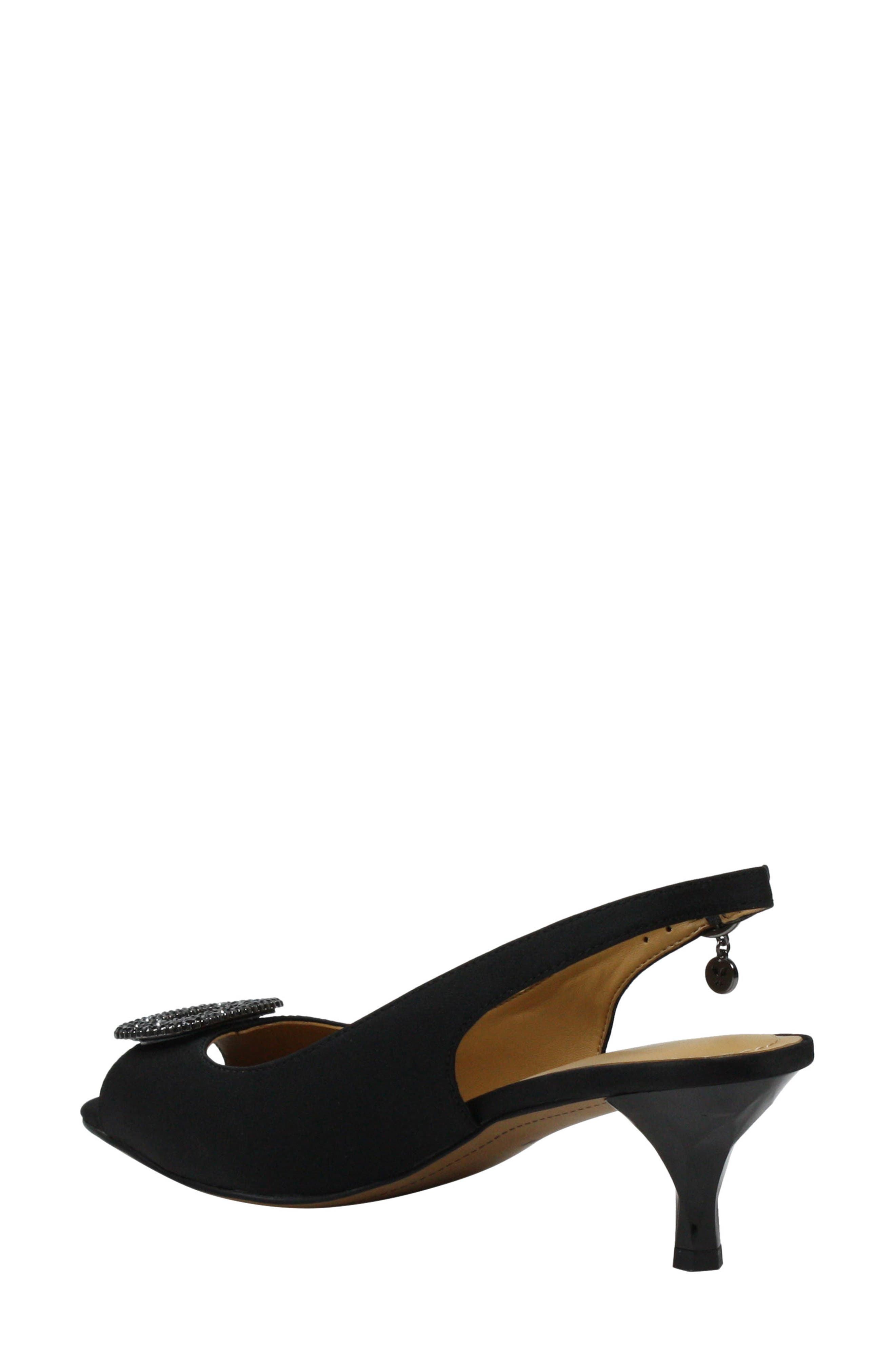 J. Reneé J.Renée Madeleina Slingback Sandal, Alternate, color, Black Satin