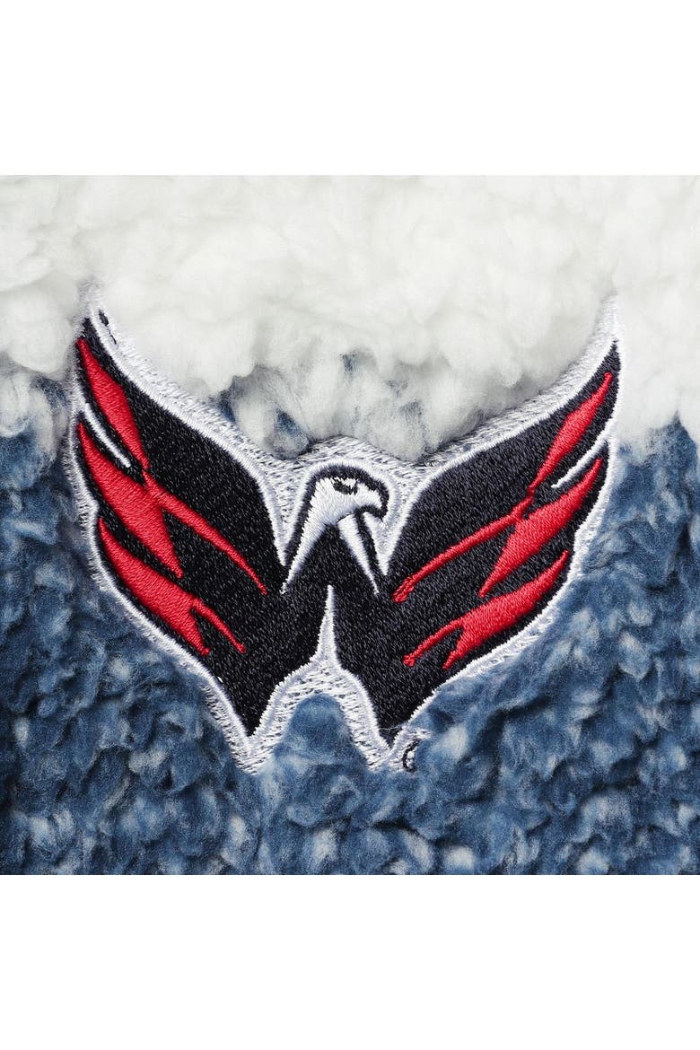 Women's G-III 4Her by Carl Banks Navy/White Washington Capitals Plaid Sherpa Quarter-Zip Jacket, Alternate, color, Navy
