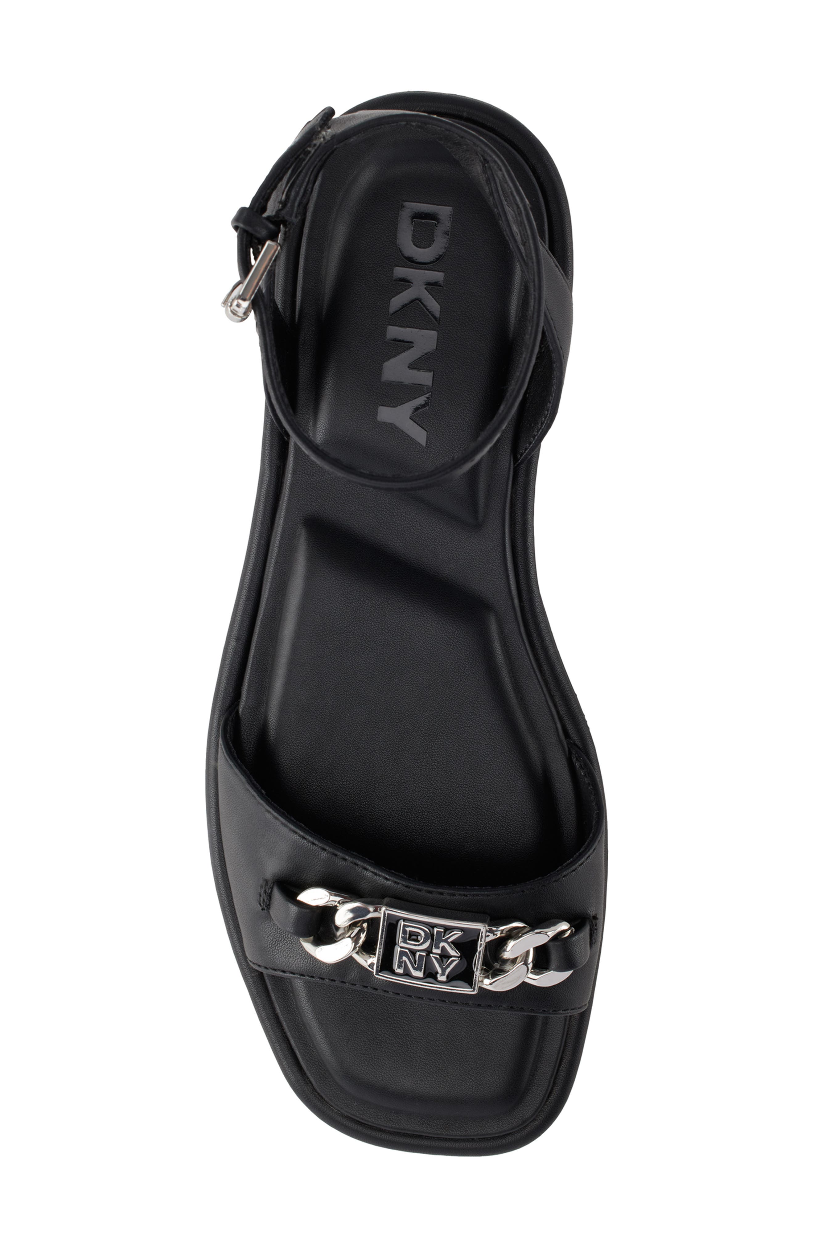 DKNY Bacliff Ankle Strap Sandal, Alternate, color, Black