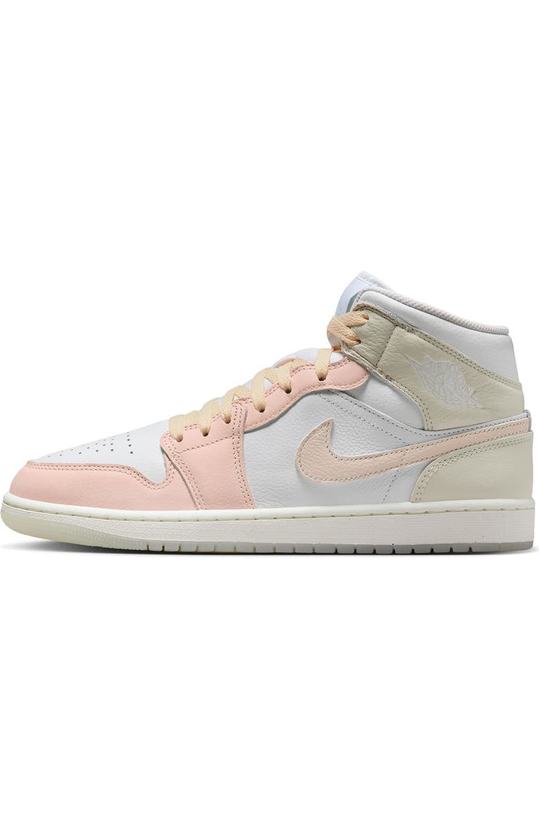 Jordan Air Jordan 1 Mid SE Basketball Sneaker, Alternate, color, White/ Guava Ice/ Glacier Blue