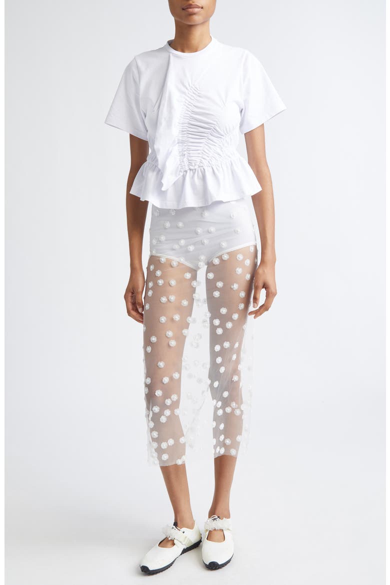 Gus Sequin Blossom Sheer Tulle Skirt, Alternate, color, WHITE