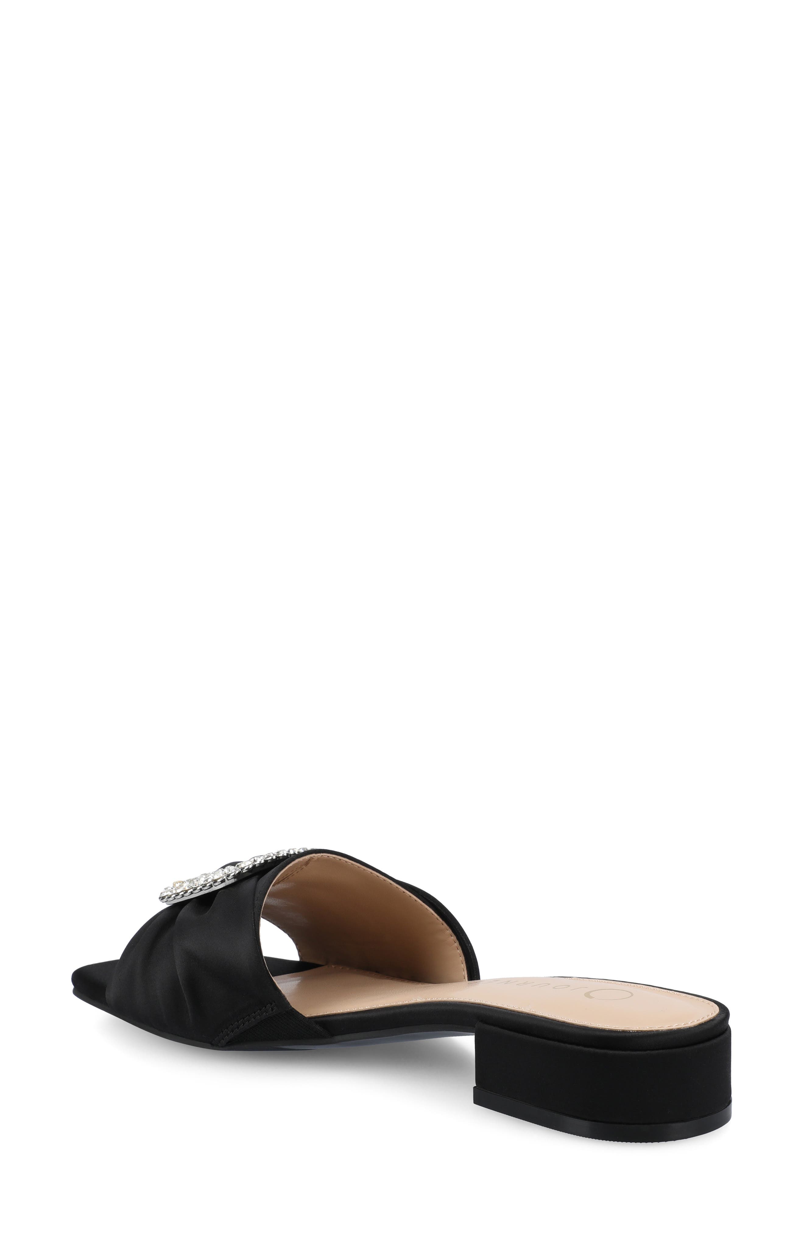 Journee Collection Flavia Rhinestone Buckle Slide Sandal, Alternate, color, 