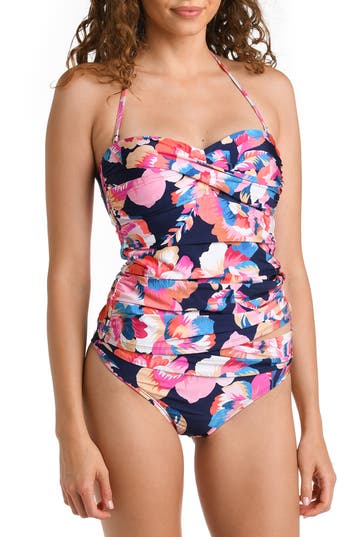 Shop La Blanca Twist Tankini Top In Indigo