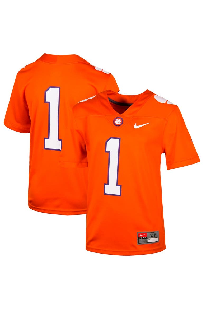 Toddler Nike #1 Orange Clemson Tigers Untouchable Football Jersey, Alternate, color, Orange
