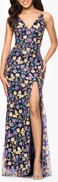 Blondie Nites Butterfly Sequin Sleeveless Gown