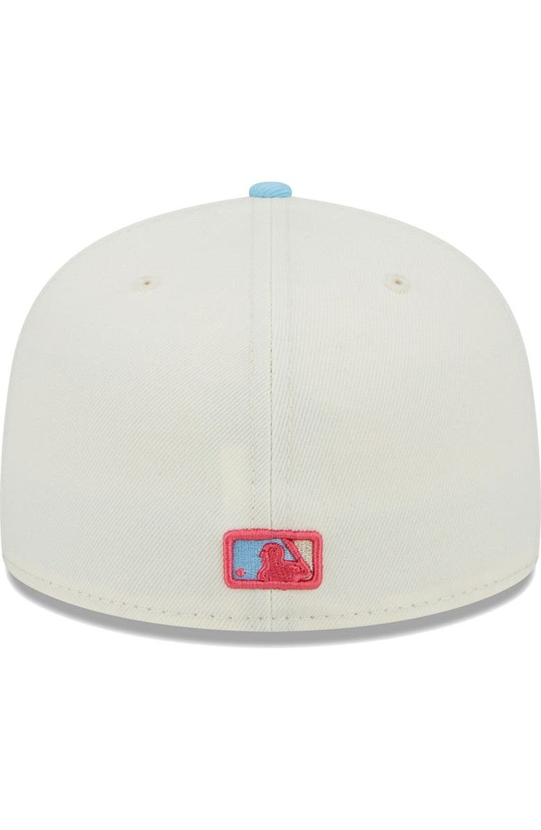 New Era Men's New Era Cream/Light Blue Los Angeles Dodgers Spring Color Two-Tone 59FIFTY Fitted Hat, Alternate, color, 