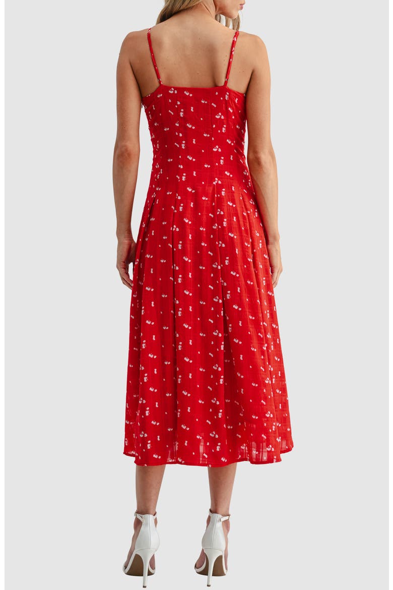 lush empire waist pleated midi dress Lush 1/2 Sleeve Vintage Print Empire Waist Midi Dress in Cream-Pink-Blue at Nordstrom Rack, Size Small