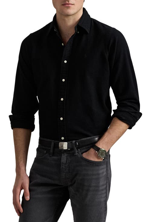 Brushed Flannel Button-Down Shirt