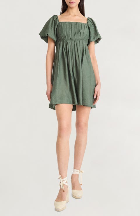 Puff Sleeve Empire Waist Minidress