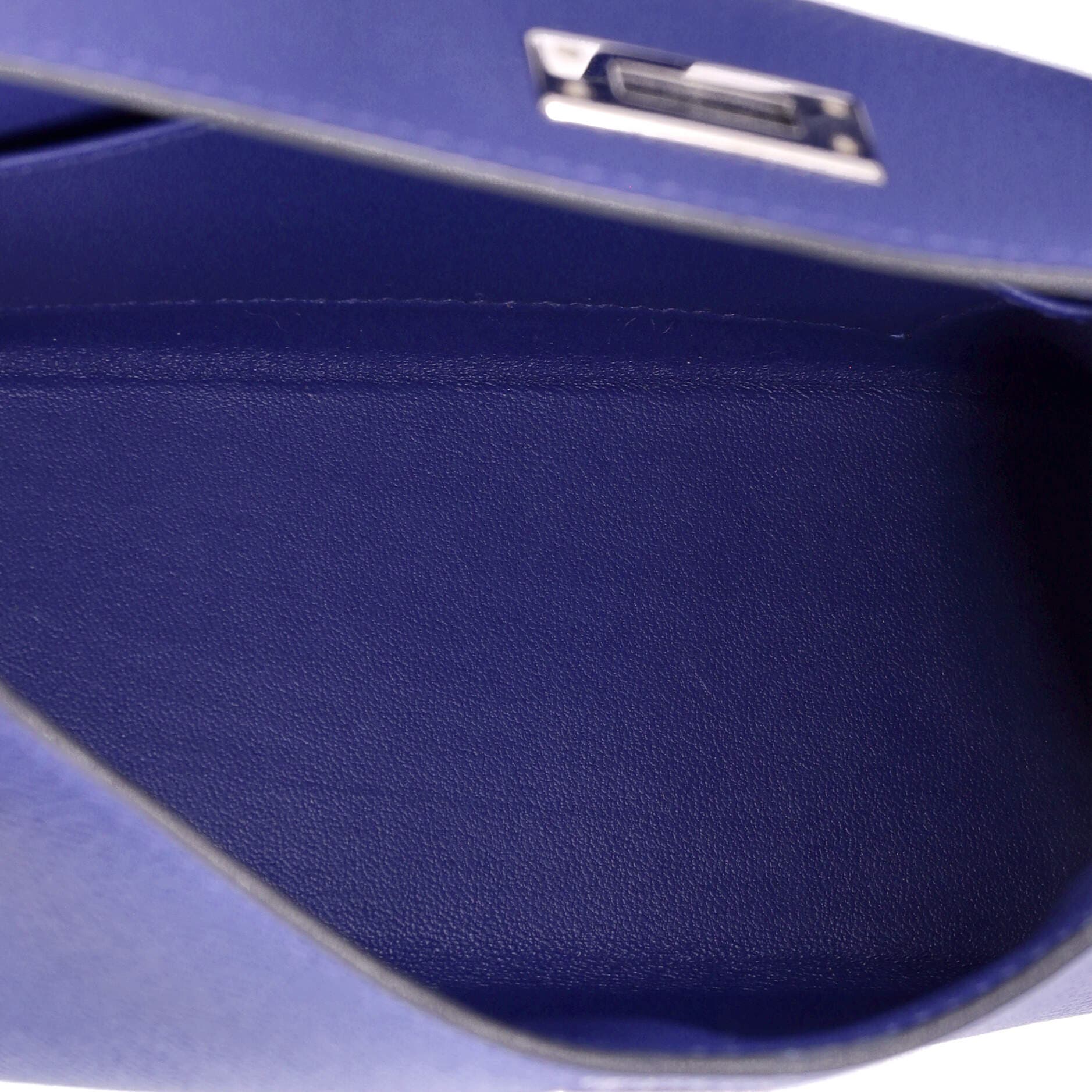 Pre-Owned Hermes Kelly Mini II Bag Blue Epsom with Palladium Hardware 20, Alternate, color, 