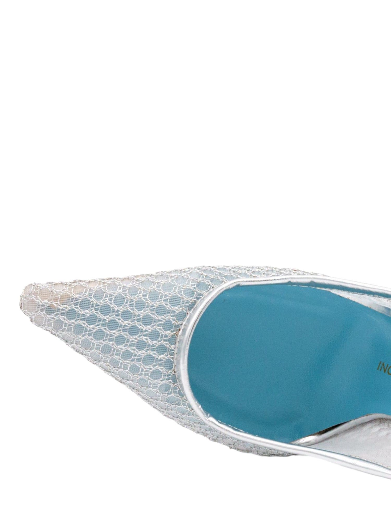 Valentina Rangoni Rea Mesh Slingback, Alternate, color, Silver Nadira