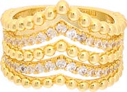 Juvell Cubic Zirconia Chevron Ring