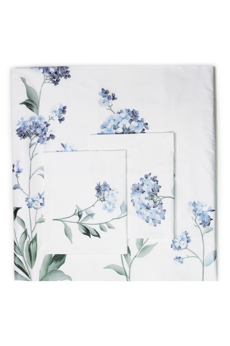Hydrangea Embroidered Duvet Set, Main, color, BLUE