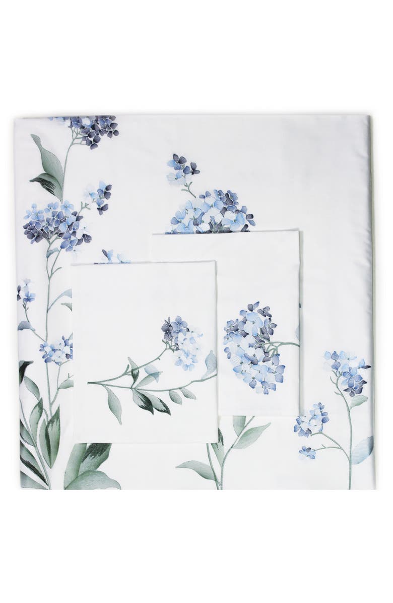 MELANGE HOME Hydrangea Embroidered Duvet Set, Main, color, Blue