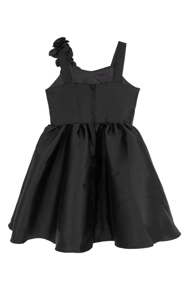 Rare Editions Kids' Mikado Flower Party Dress, Alternate, color, Black