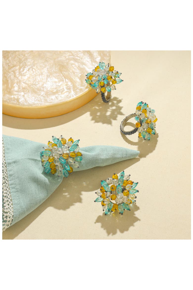 Harmony Hues 4-Pack Napkin Rings, Alternate, color, BLUE/ YELLOW