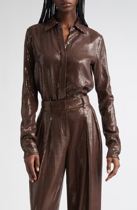 Hansen Sequin Embellished Button-Up Shirt
