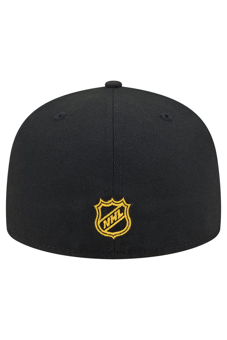 Men's New Era Black Boston Bruins Oversized Vintage Arch 59Fifty Fitted Hat, Alternate, color, Black