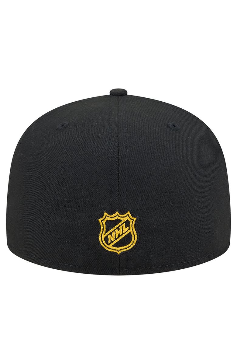 New Era Men
s New Era Black Boston Bruins Oversized Vintage Arch 59Fifty Fitted Hat, Alternate, color, Black