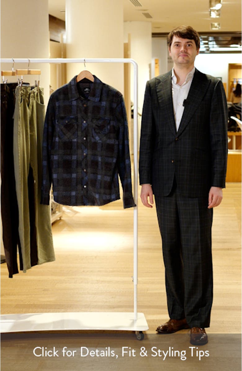 Glacier Plaid Fleece Snap-Up Overshirt, sales video thumbnail