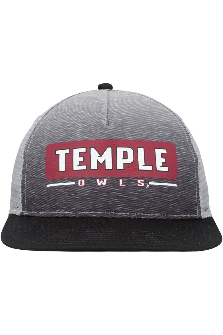 Men's Colosseum Gray Temple Owls Snapback Hat, Alternate, color, Gray