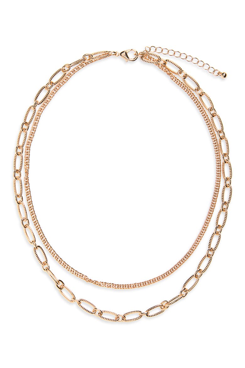 Layered Chain Necklace, Main, color, GOLD