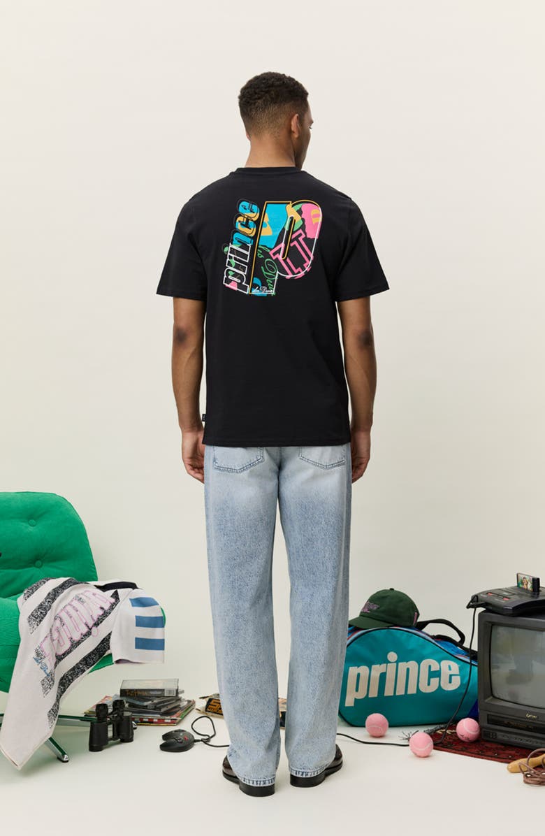 Les Deux x Prince Organic Cotton Graphic T-Shirt, Alternate, color, Black