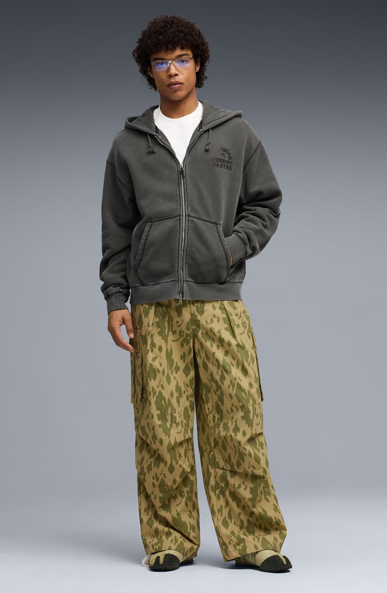 PUMA Now Court Graphic Zip Hoodie, Alternate, color, Flat Dark Gray