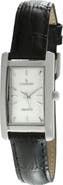 Peugeot Classic Rectangular Contour Leather Watch- 34x20MM