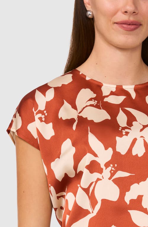 Halogenr Halogen(r) Printed Charmeuse Top In Baked Clay