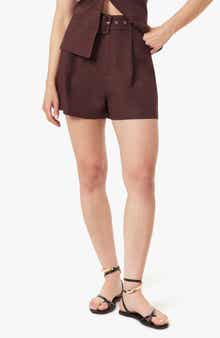 Belted Pleat Front Shorts