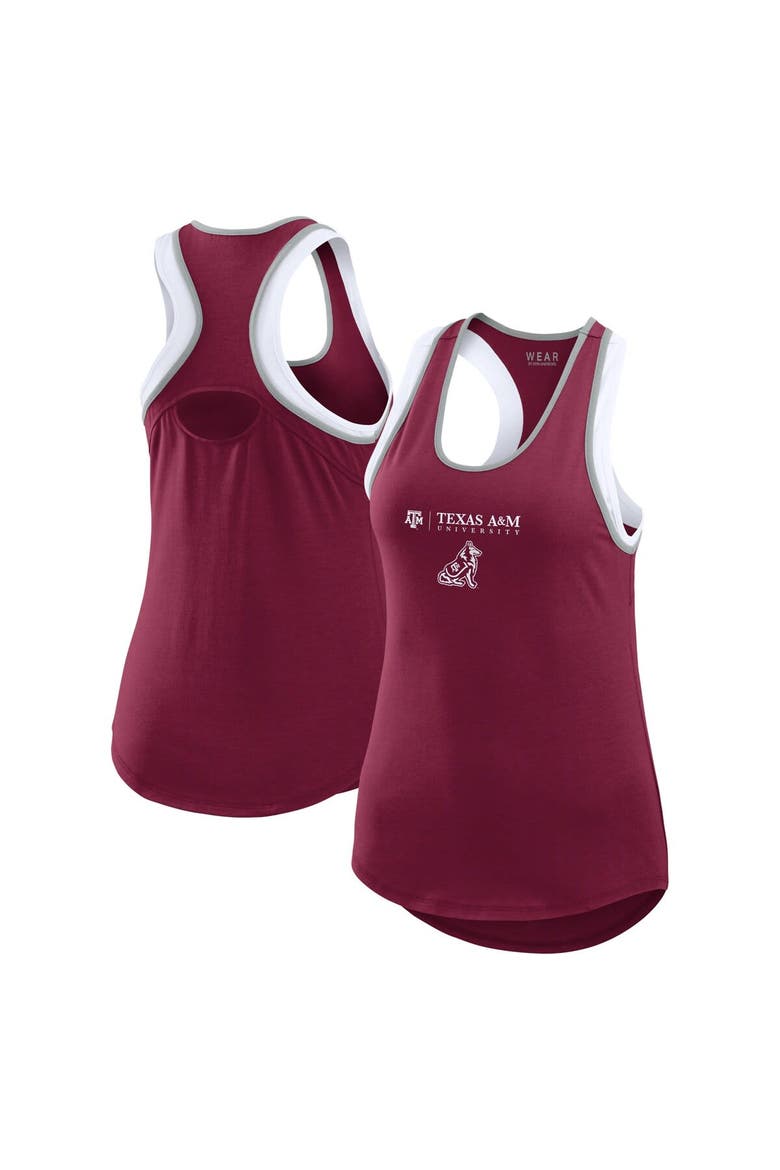 Women's WEAR by Erin Andrews Maroon Texas A&M Aggies Open Hole Razorback Tank Top, Alternate, color, Maroon