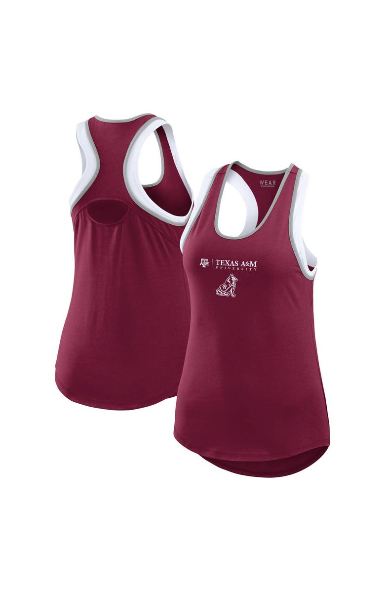WEAR by Erin Andrews Women's WEAR by Erin Andrews Maroon Texas A&M Aggies Open Hole Razorback Tank Top, Alternate, color, Maroon