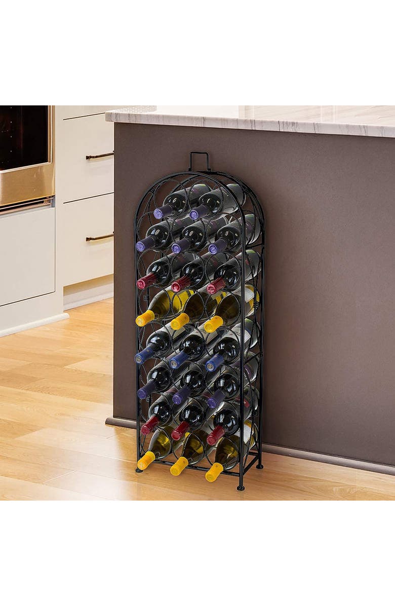 SORBUS Black 23 Bottle Bordeaux Chateau Wine Rack, Alternate, color,