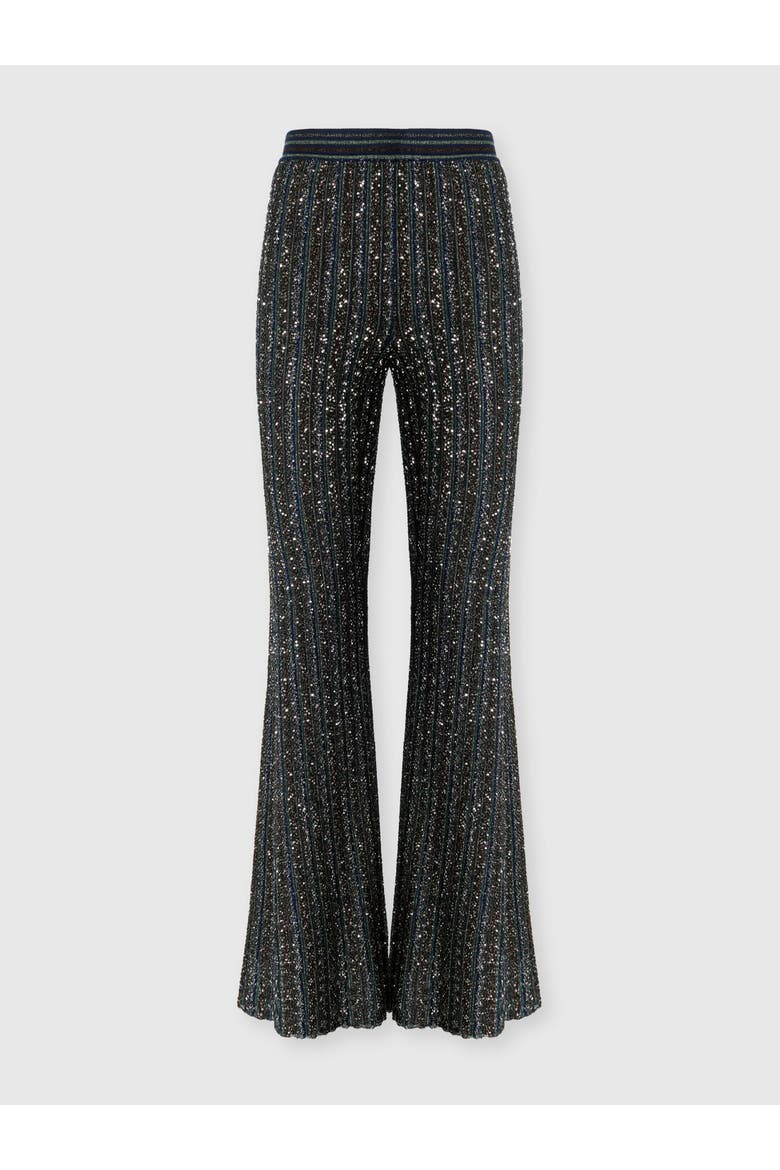 Striped Flared Trousers With Sequins, Main, color, Multicoloured