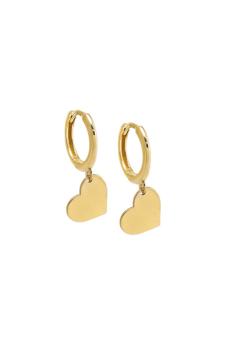 BY ADINA EDEN Solid Dangling Heart Huggie Earring 14K, Main, color, 14K Gold
