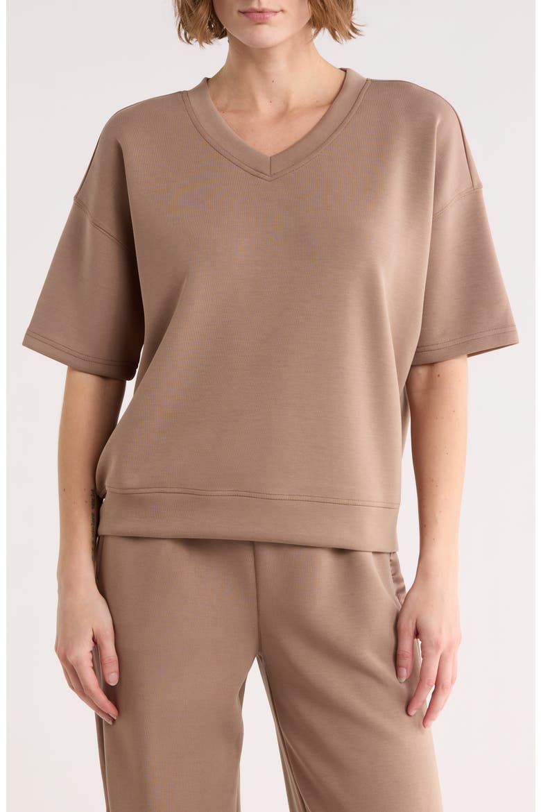 Sandwashed Softlite Short Sleeve Top, Main, color, WASHED TIRAMISU