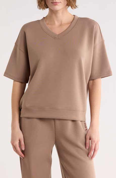 YOGALICIOUS Sandwashed Softlite Short Sleeve Top