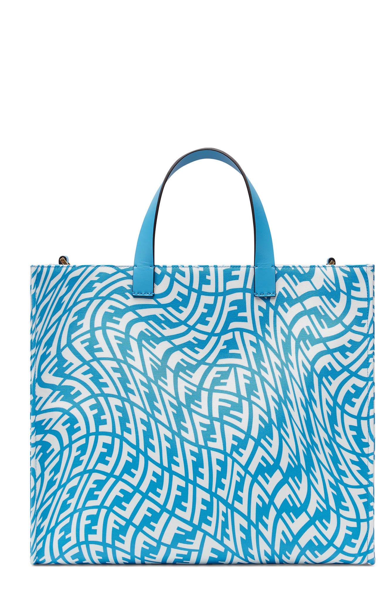 Fendi x Sarah Coleman Fish Eye Double-F Logo Print Canvas Tote, Alternate, color, 