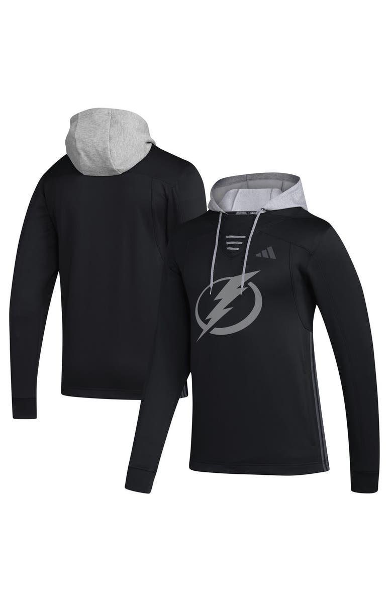 adidas Men's adidas Black Tampa Bay Lightning Refresh Skate Lace AEROREADY Pullover Hoodie, Main, color, 