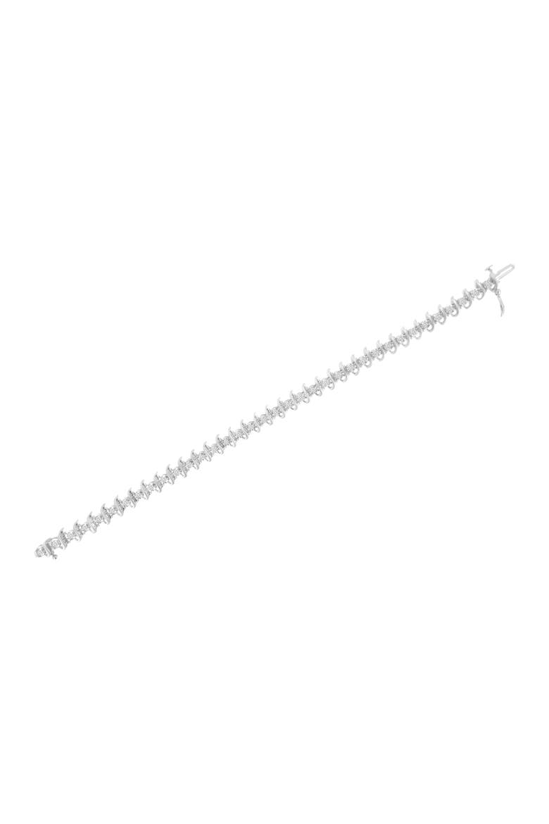 .925 Sterling Silver 1 cttw Prong-Set Diamond Link Bracelet (I-J, I1-I2) - 7.25", Alternate, color, White