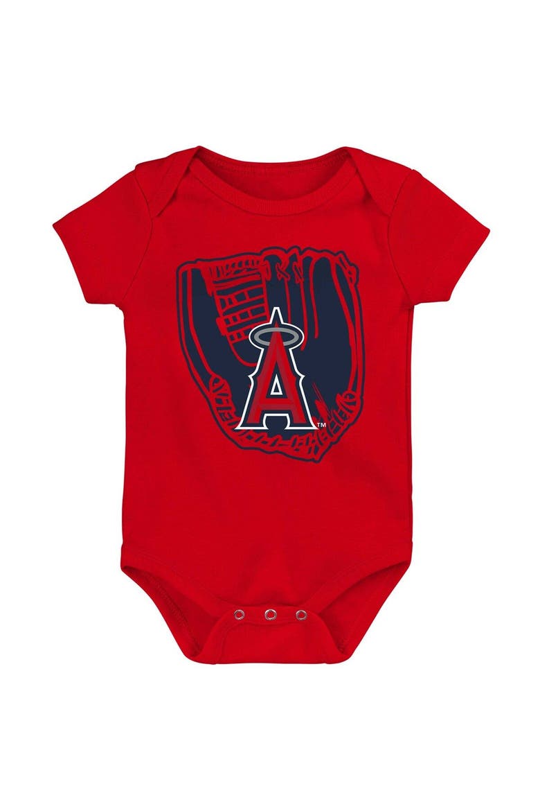 Newborn & Infant Navy/Red/White Los Angeles Angels Minor League Player Three-Pack Bodysuit Set, Alternate, color, Navy