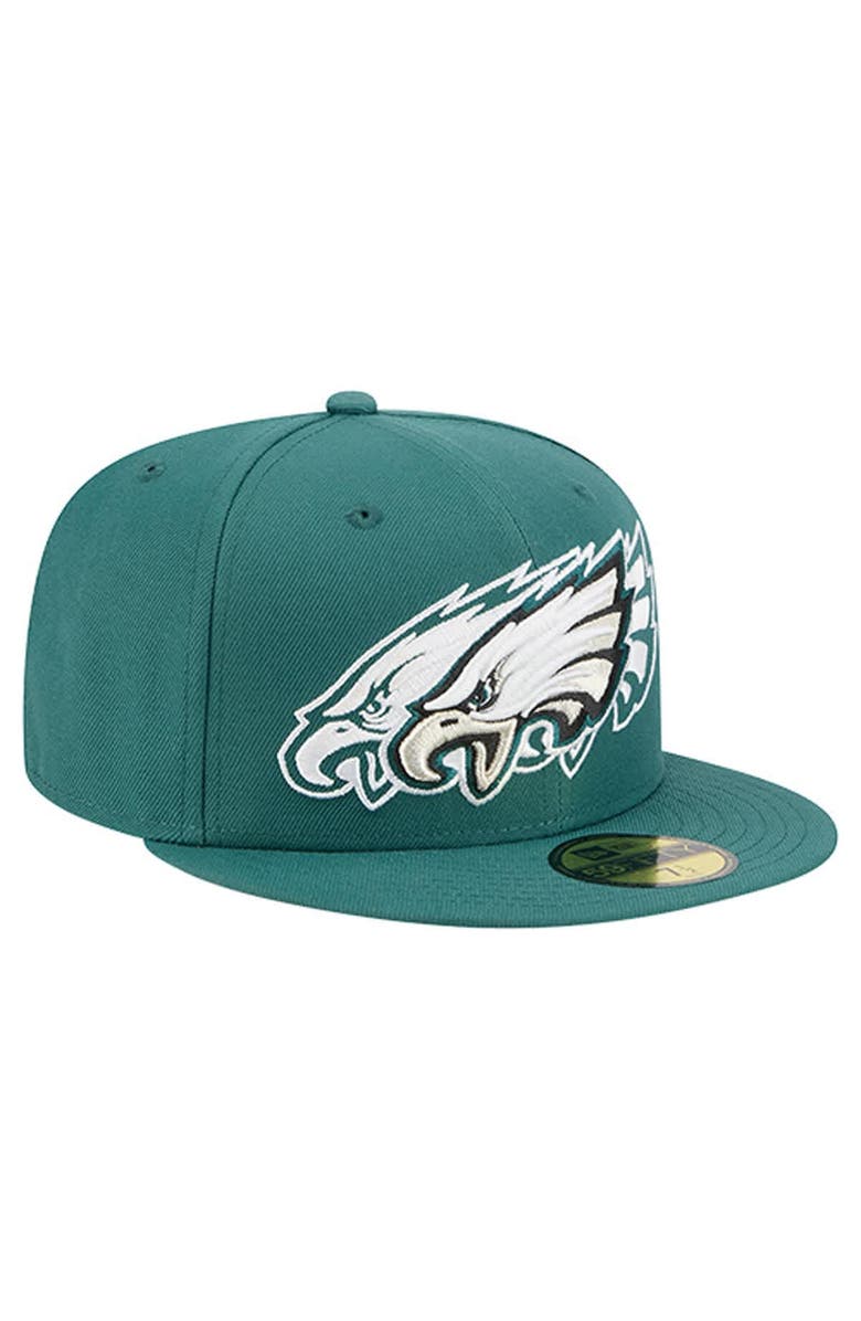 New Era Men's New Era Midnight Green Philadelphia Eagles Tri-Hit 59FIFTY Fitted Hat, Main, color, Green
