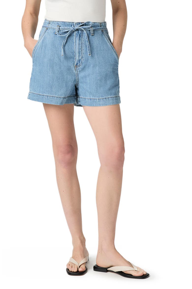 Anessa Tie Waist Denim Shorts, Main, color, TRANQUILTY