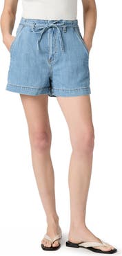 PAIGE Anessa Tie Waist Denim Shorts
