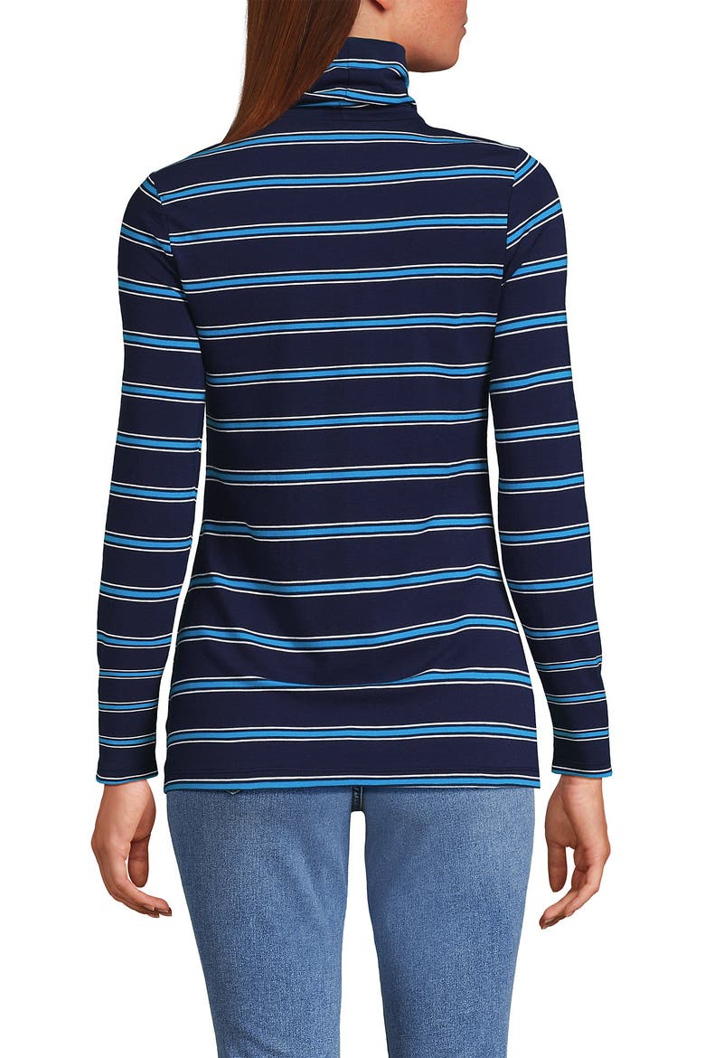 Lightweight Jersey Long Sleeve Turtleneck, Alternate, color, Deep Sea/Cyan Stripe